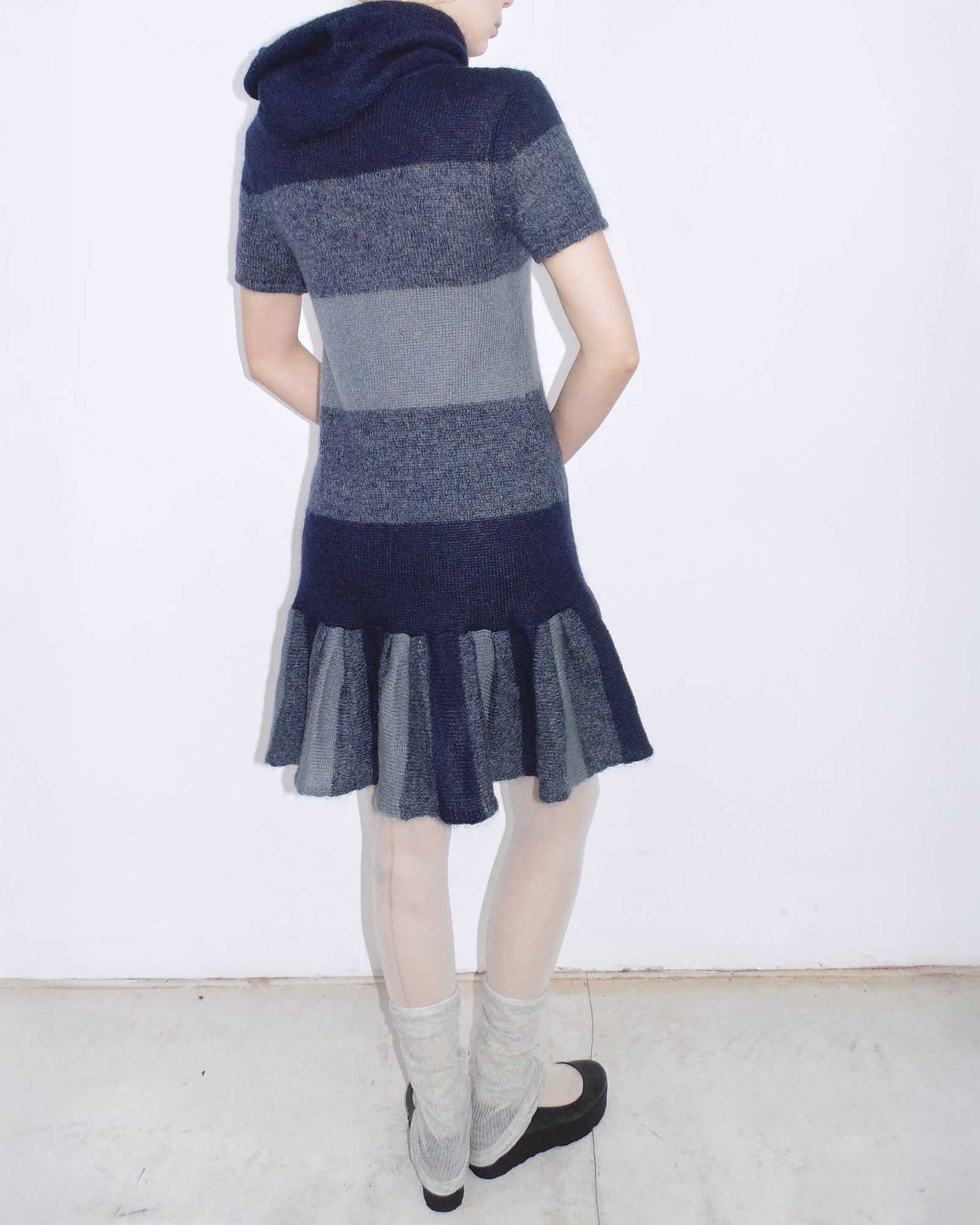 striped mohair mini dress