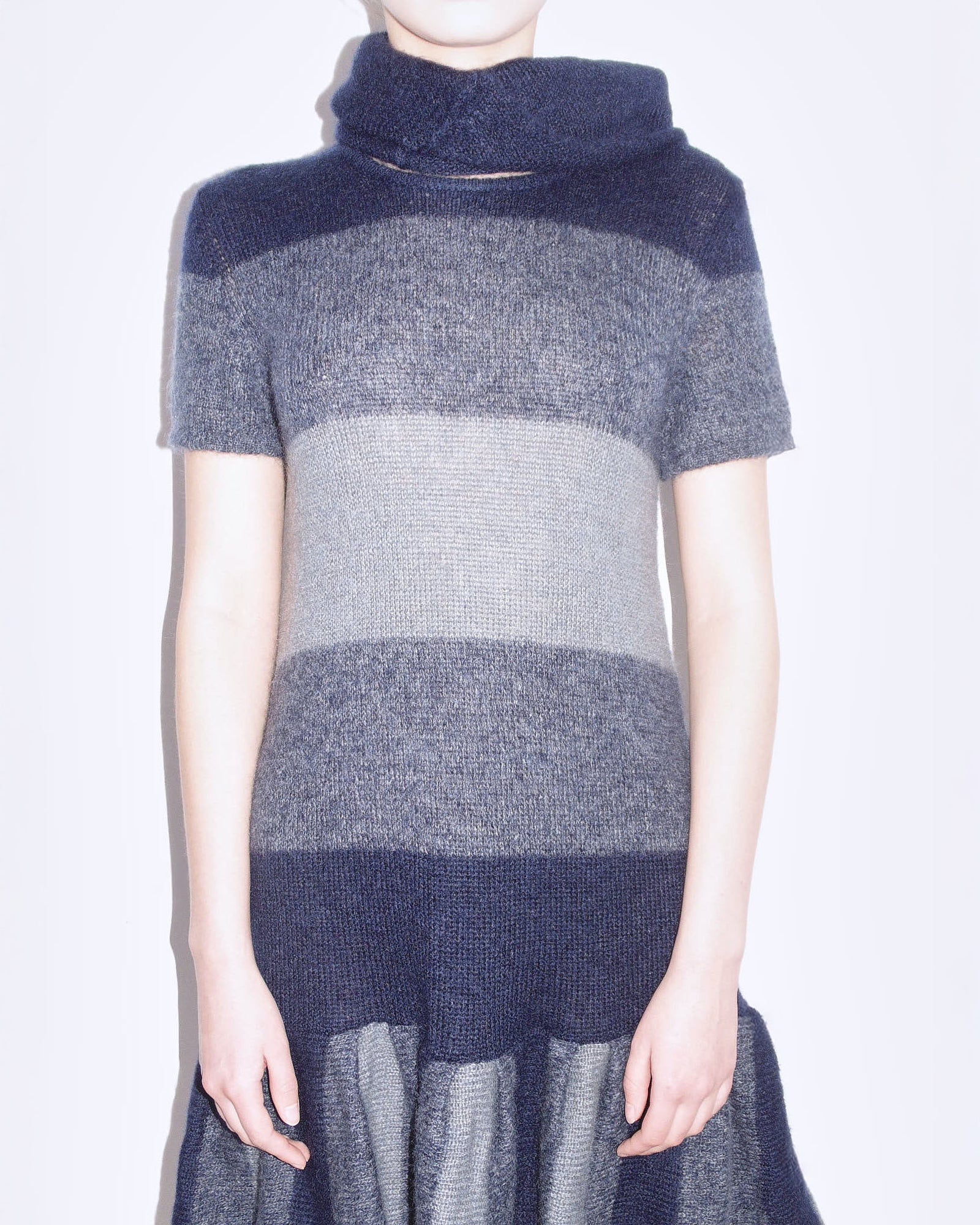 striped mohair mini dress
