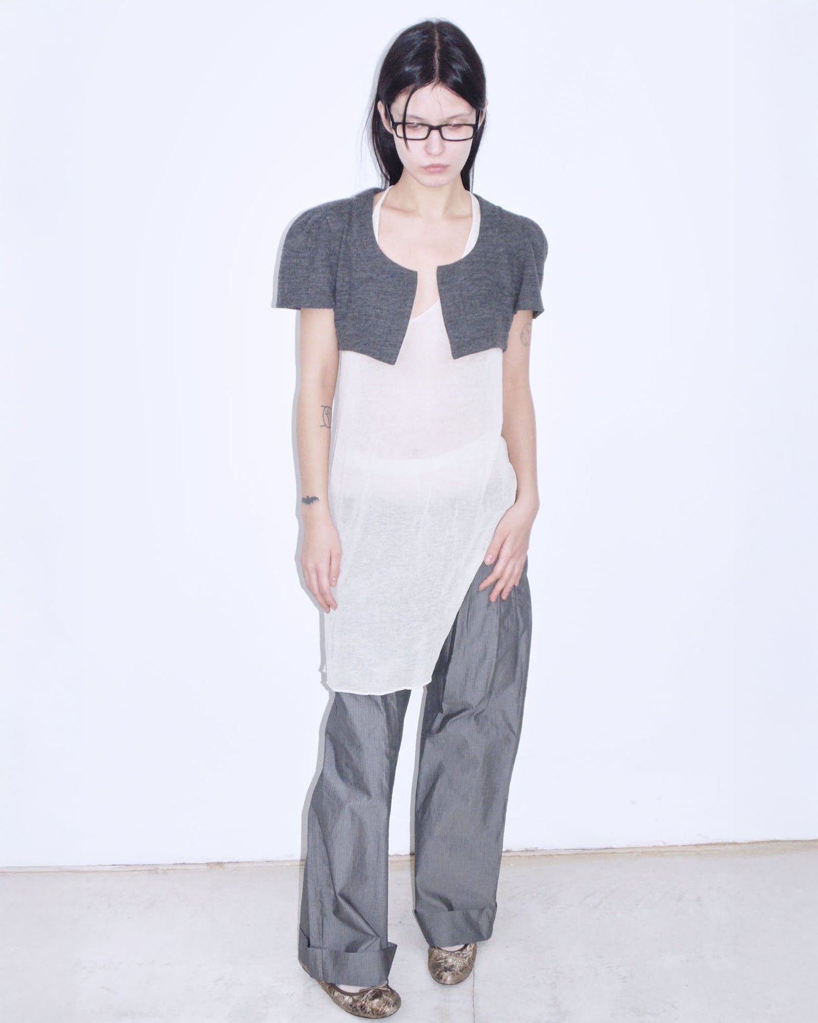 virgin wool gray bolero