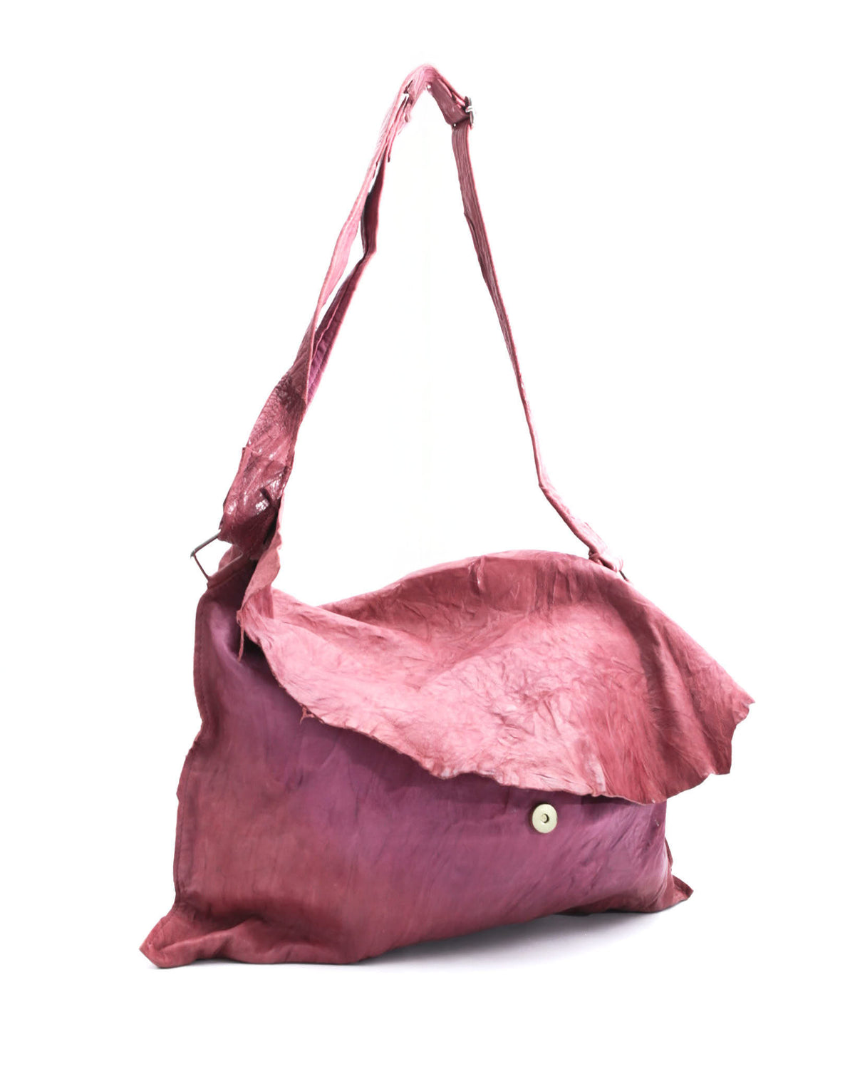 washed raspberry soft leather crossbody bag