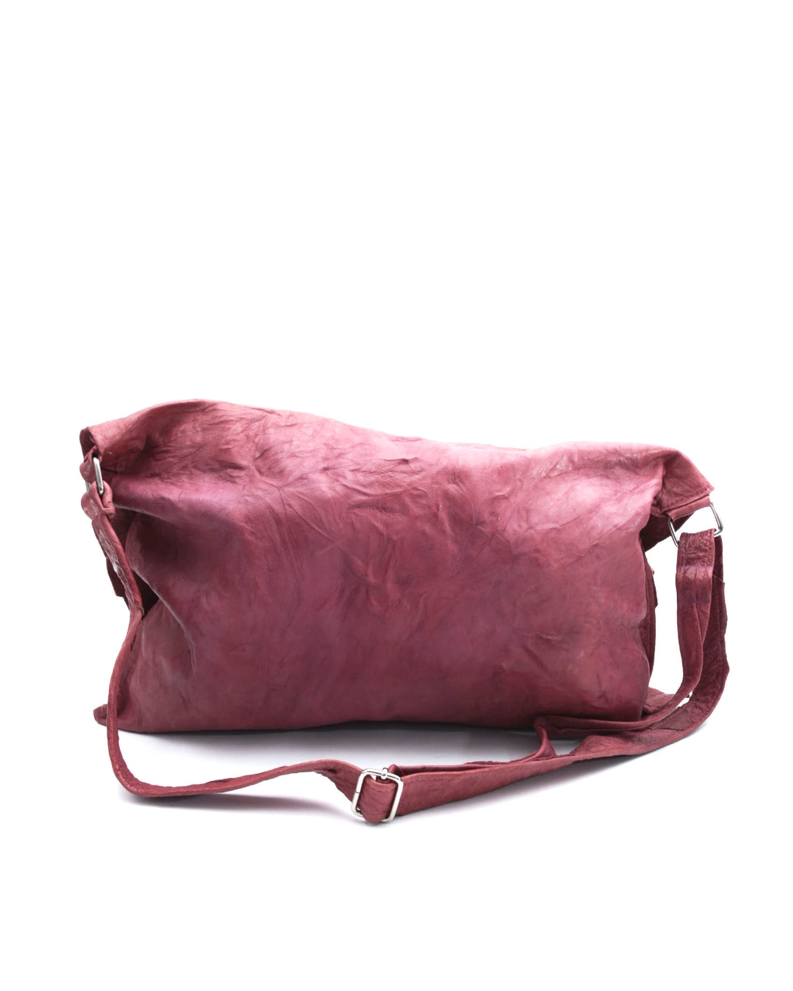 washed raspberry soft leather crossbody bag