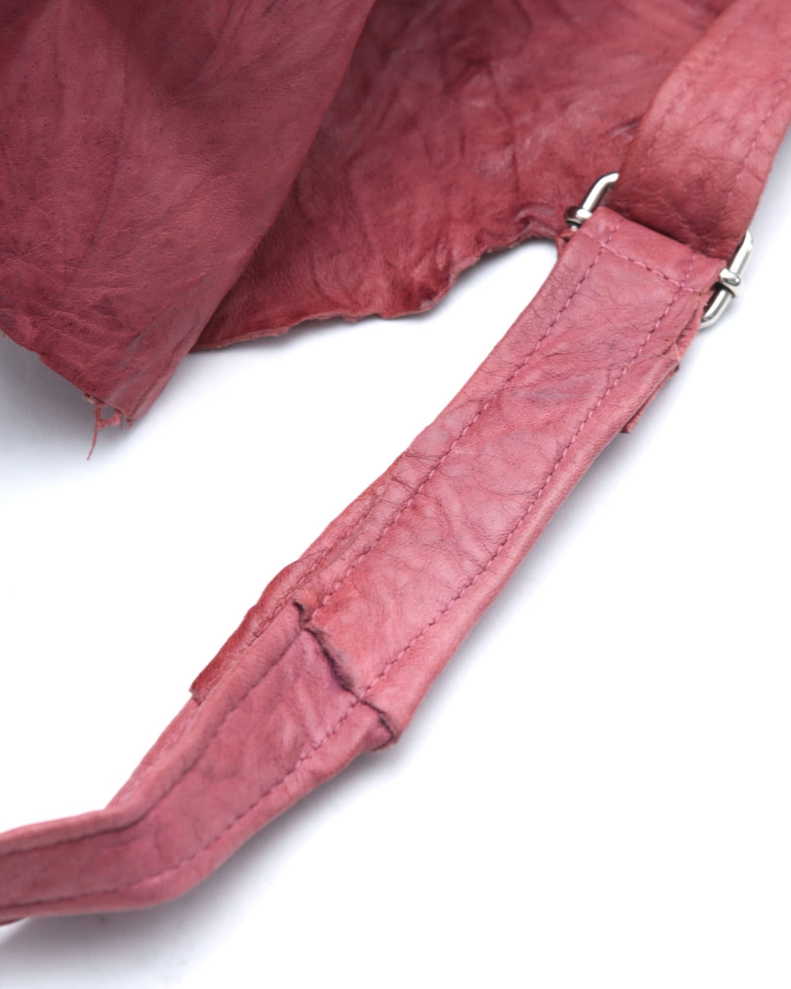 washed raspberry soft leather crossbody bag