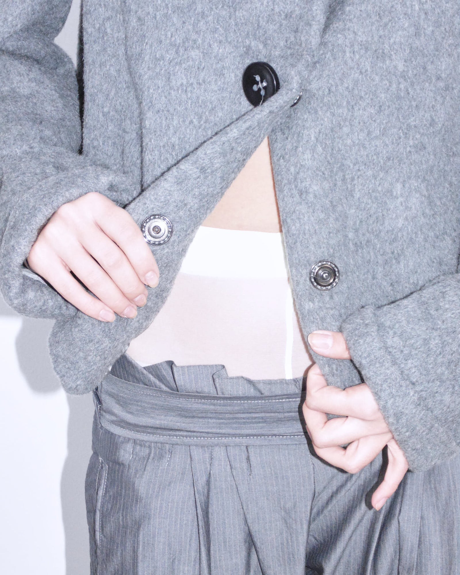 wool oversized jacket with scarf