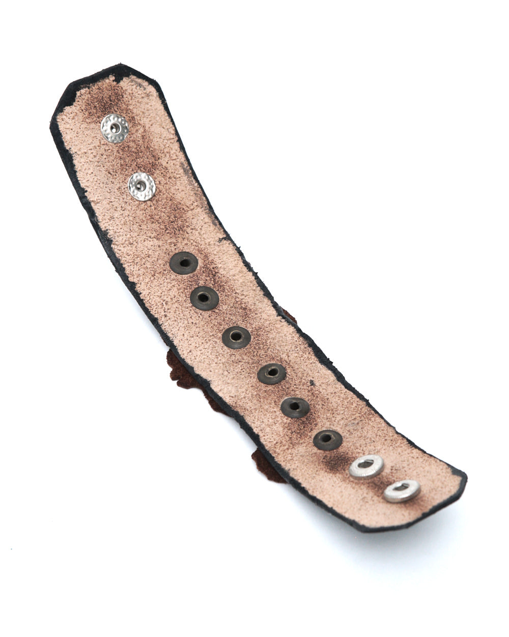 black and brown leather studded cuff