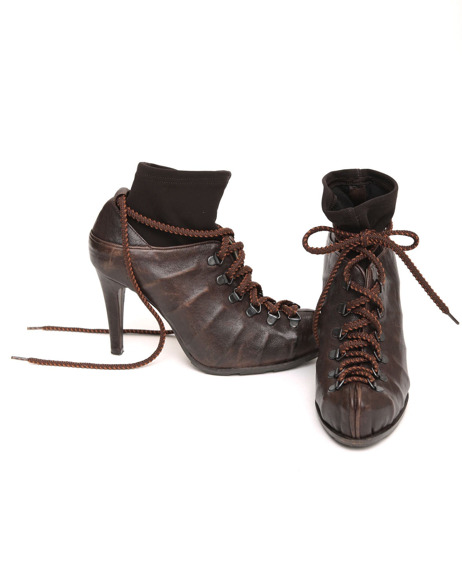 brown hiking pumps