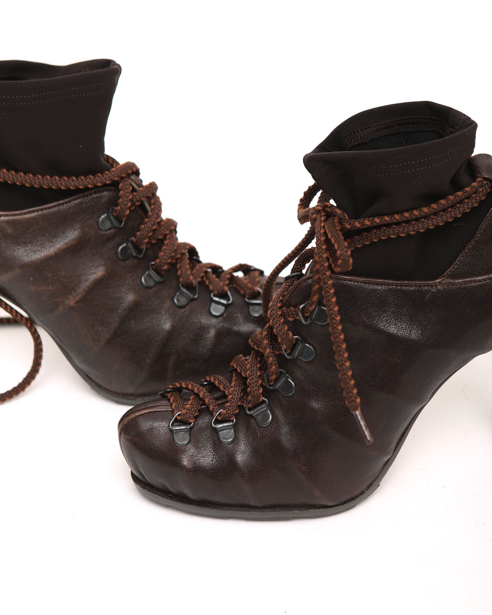 brown hiking pumps