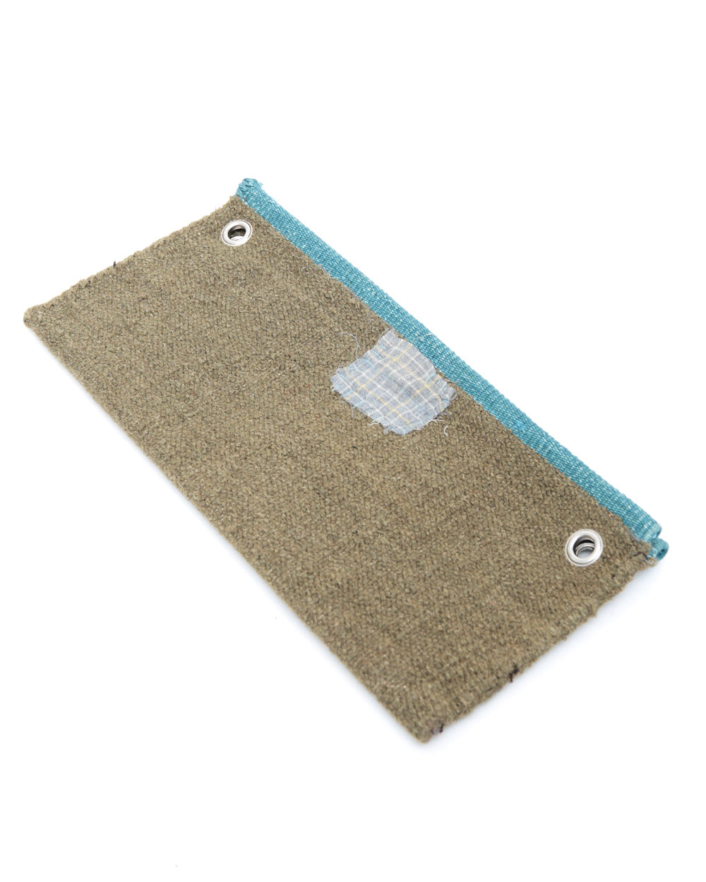khaki button studded clutch bag