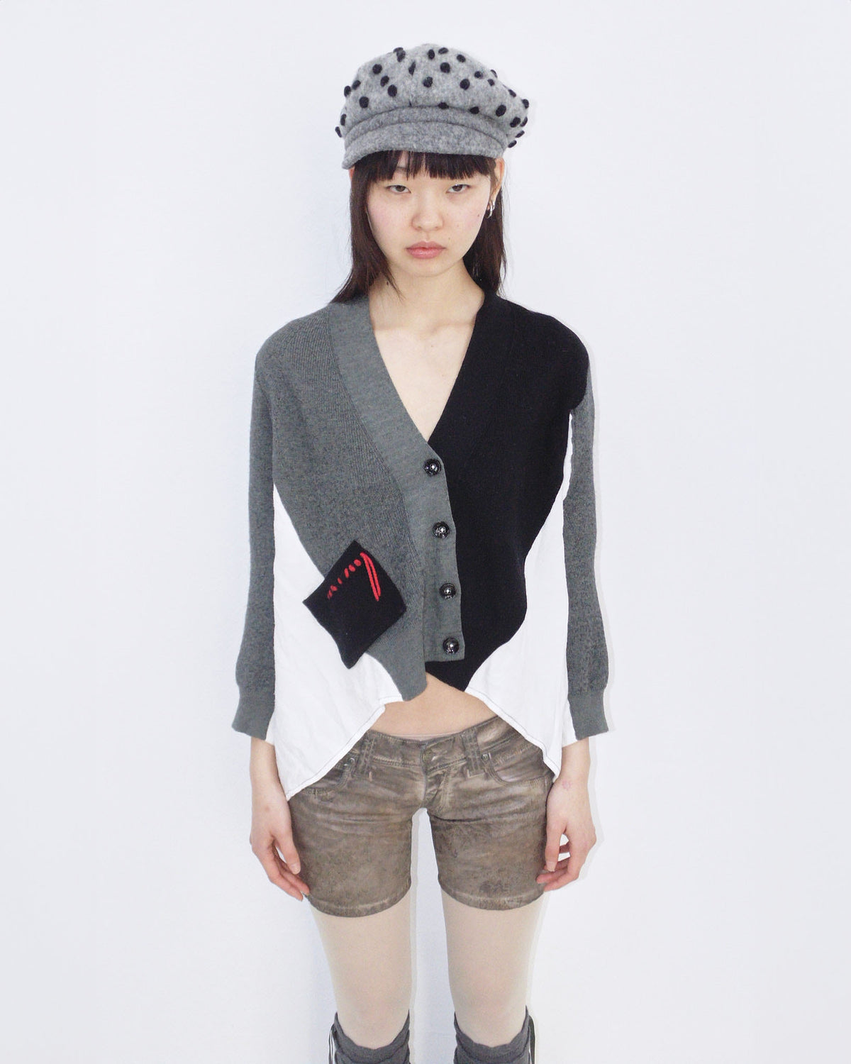 oversized patchwork cardigan