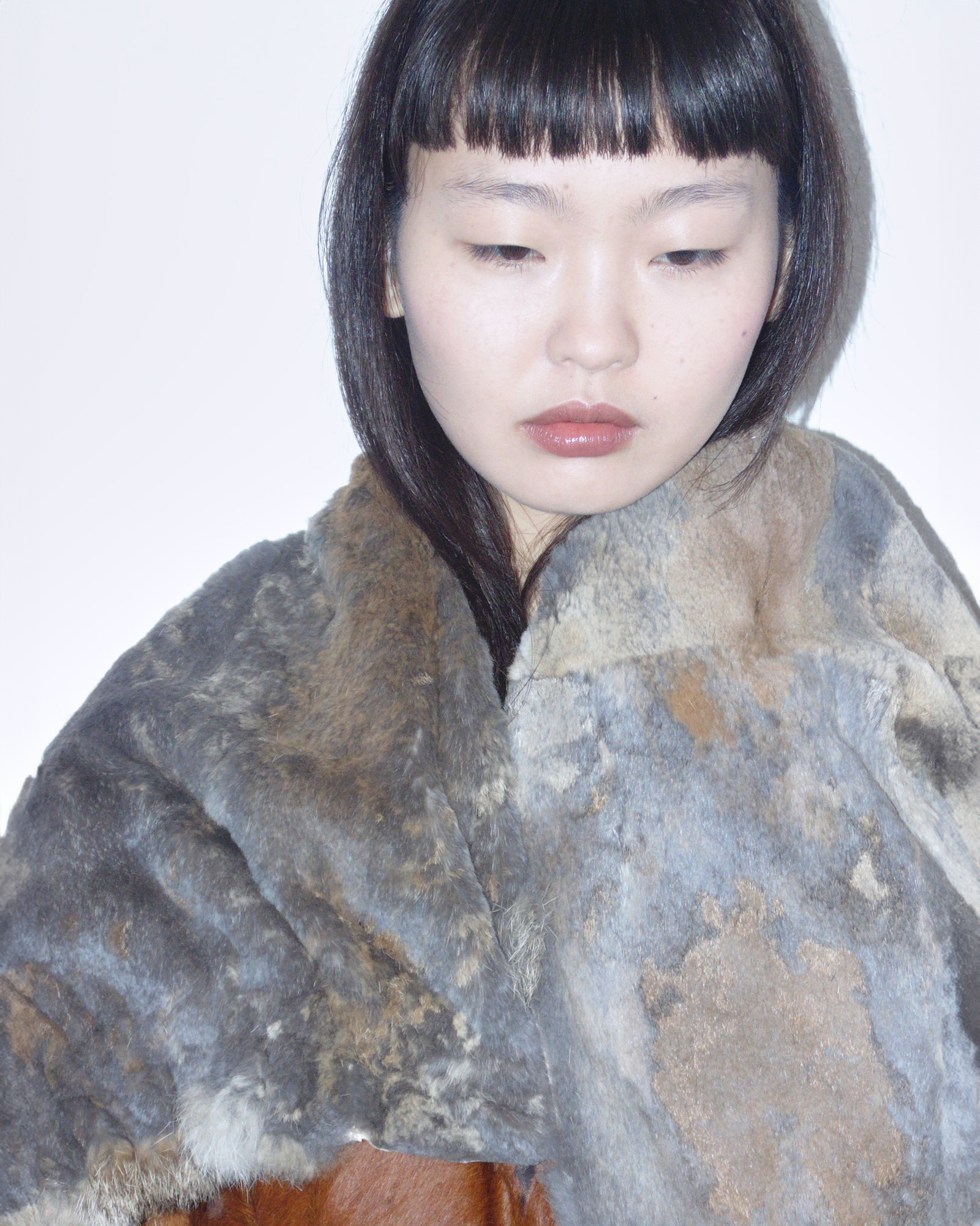 raw cut leather and fur patchwork jacket – ANEMONIA