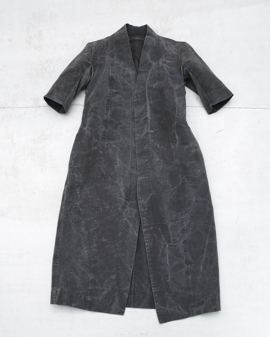 washed gray long coat/dress