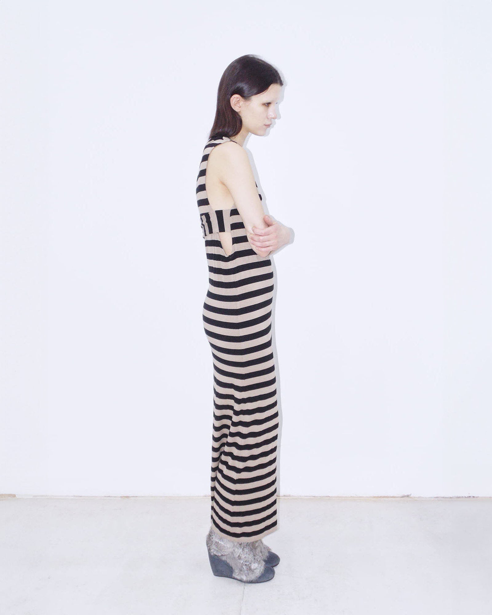 striped cotton maxi dress