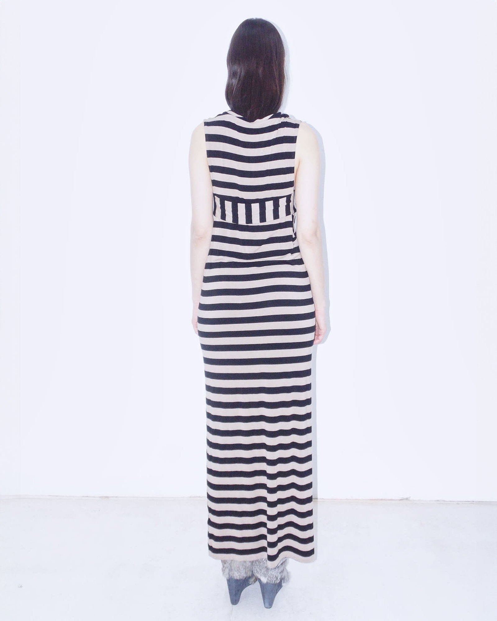 striped cotton maxi dress