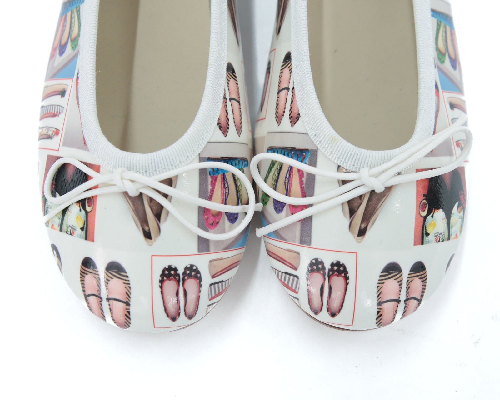 leather ballet flats with ballet flats print