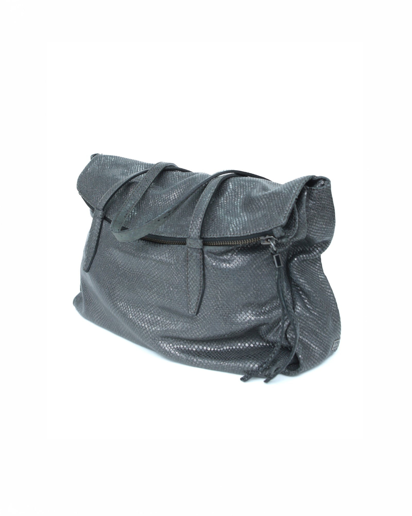 maxi silver leather flap bag