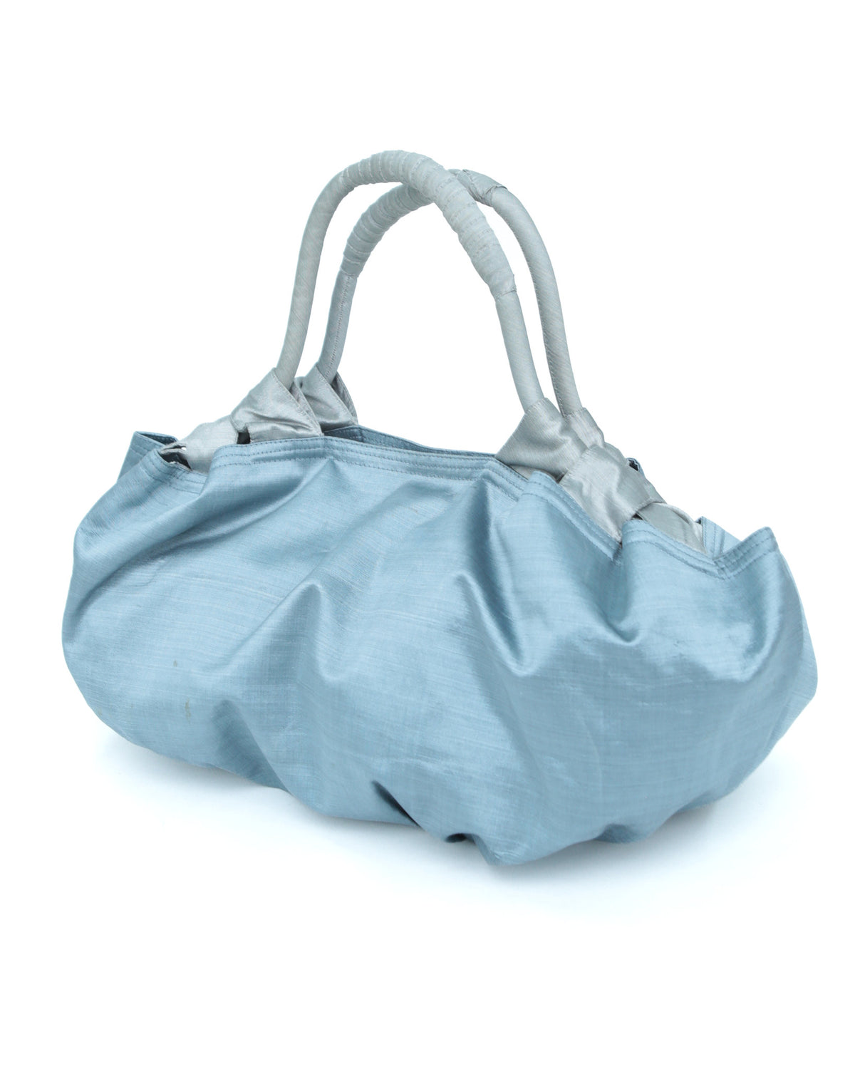 pure silk light blue maxi bag
